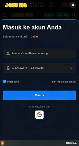 JOSS188 Login Resmi APK 2026